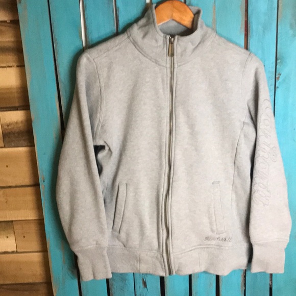 Carhartt Tops - Carhartt full zip sweatshirt standing collar size medium gray embroidered
